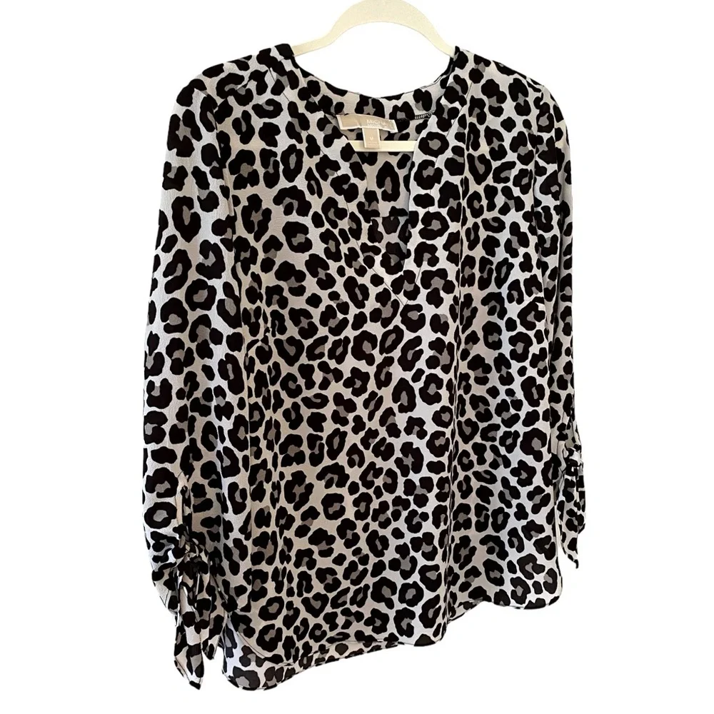 Michael Kors Leopard Print Top, Size Medium
